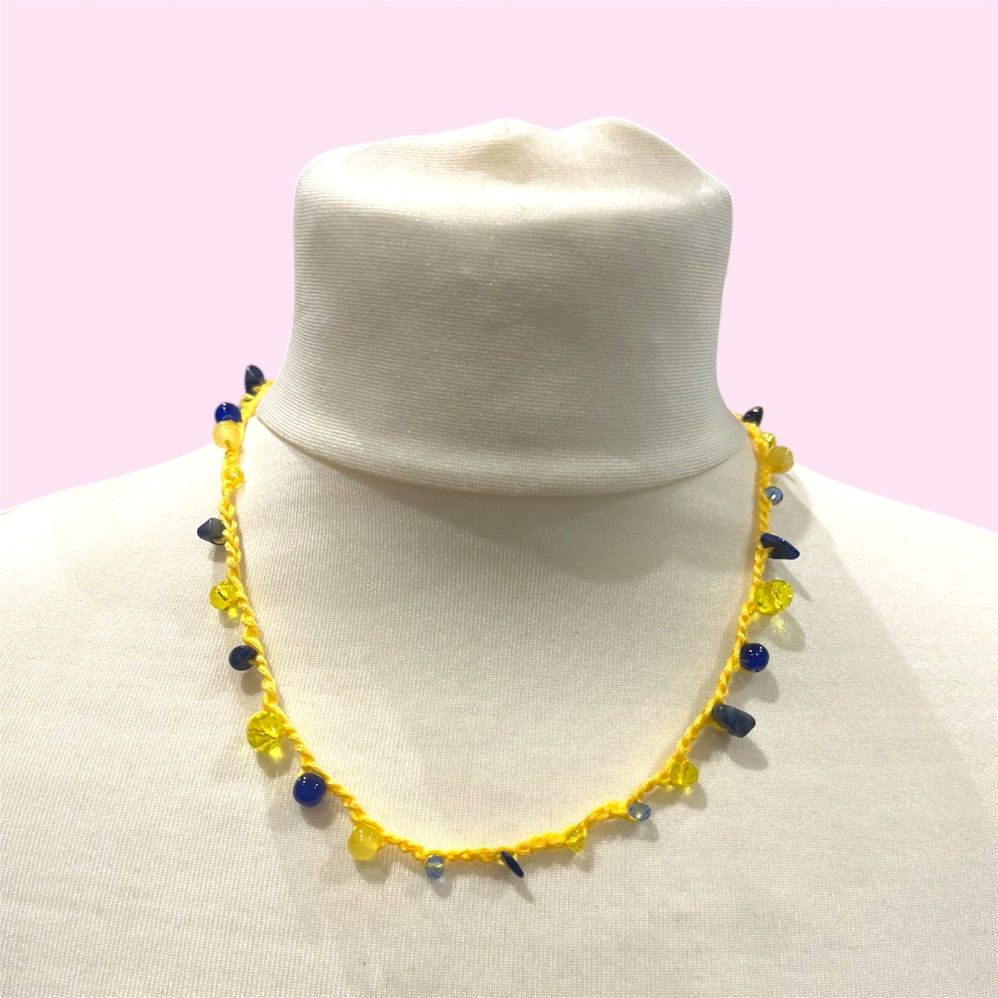 Handmade Crochet Gemstone Necklace - Available in EIHL Ice Hockey Team Colours