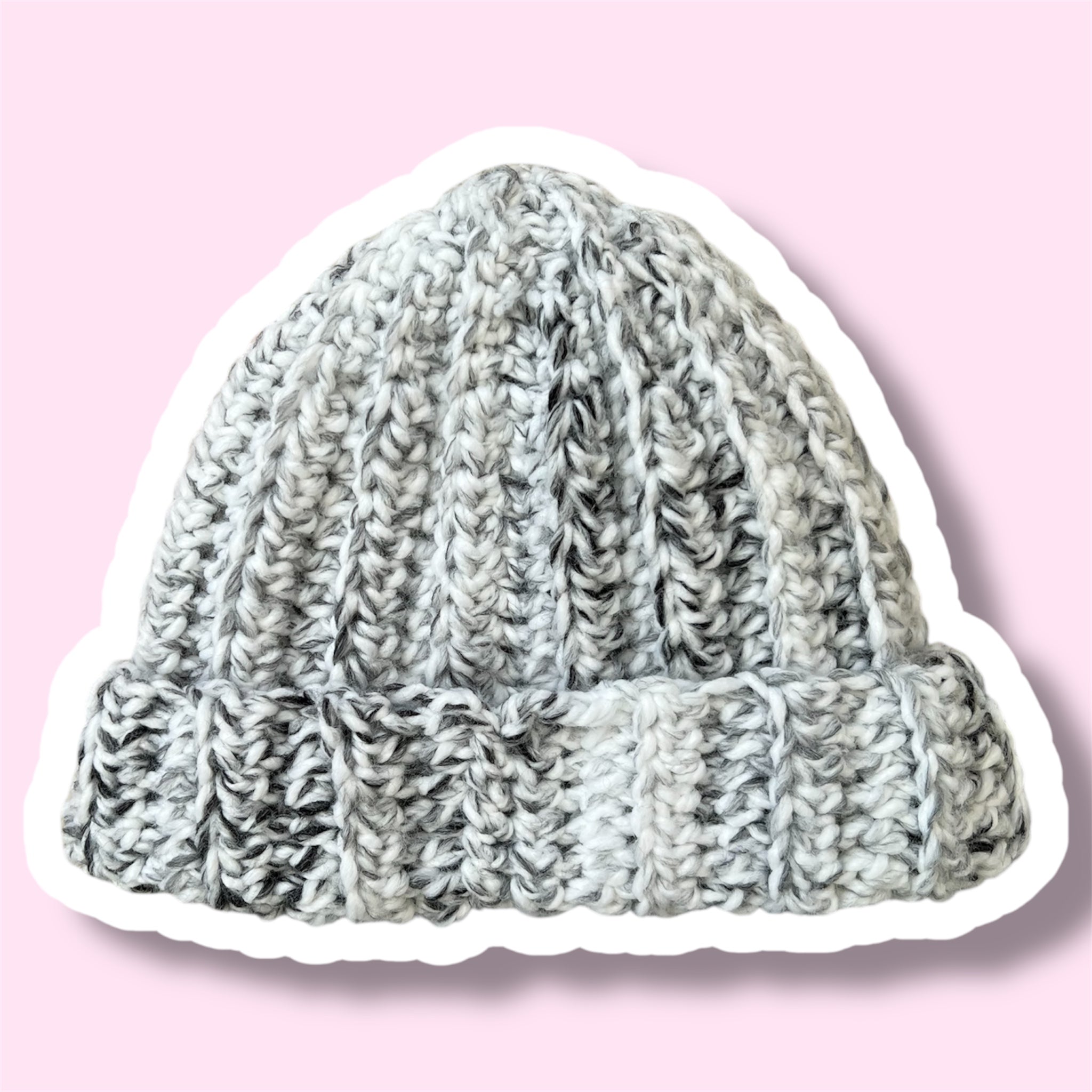 Handmade Crochet Scott Beanie – Grey & Black Winter Hat