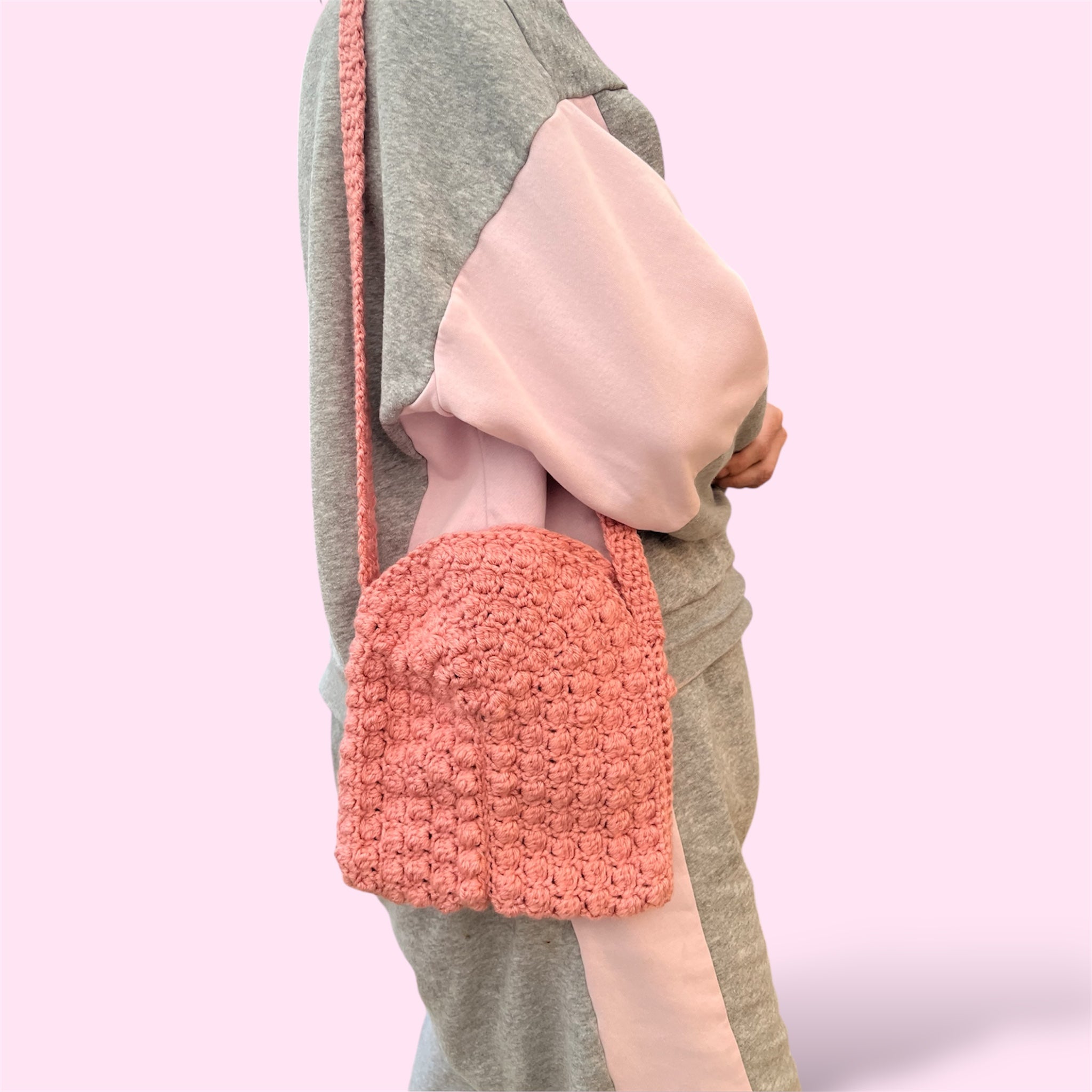Light Pink Crochet Maggie Bag - Handmade Crochet Purse