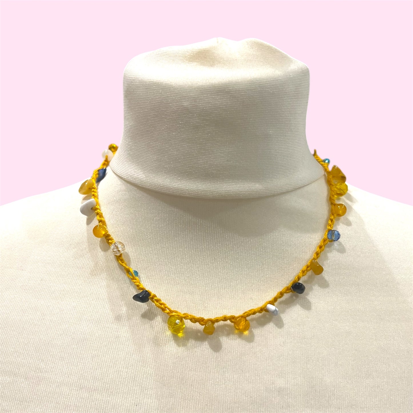 Handmade Crochet Gemstone Necklace - Available in EIHL Ice Hockey Team Colours