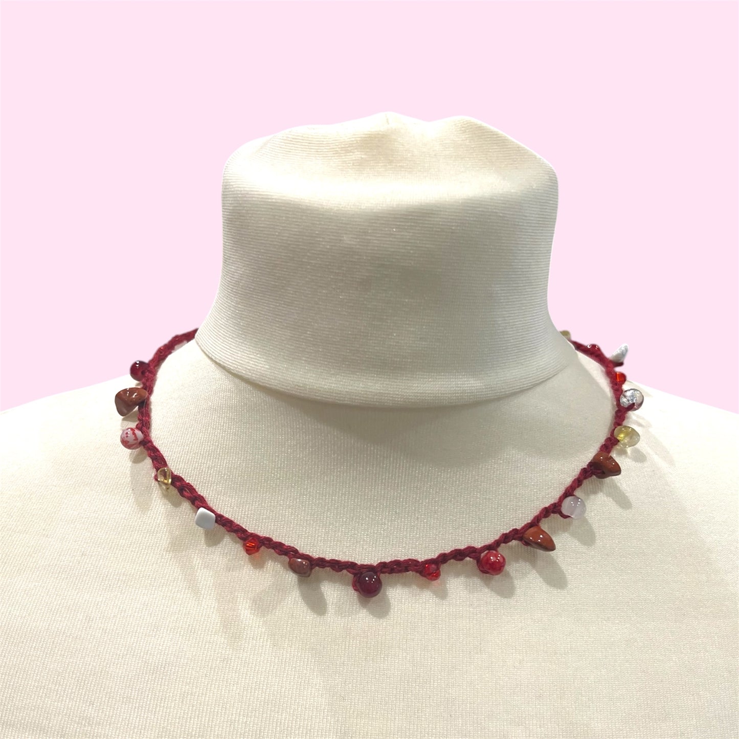 Handmade Crochet Gemstone Necklace - Available in EIHL Ice Hockey Team Colours