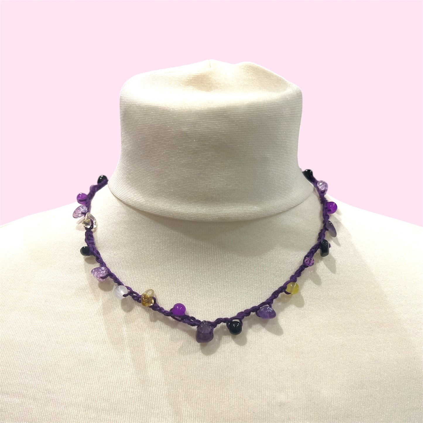 Handmade Crochet Gemstone Necklace - Available in EIHL Ice Hockey Team Colours