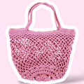 Light Pink Mesh Market Bag - Reusable Eco-Friendly Crochet Shopping Tote