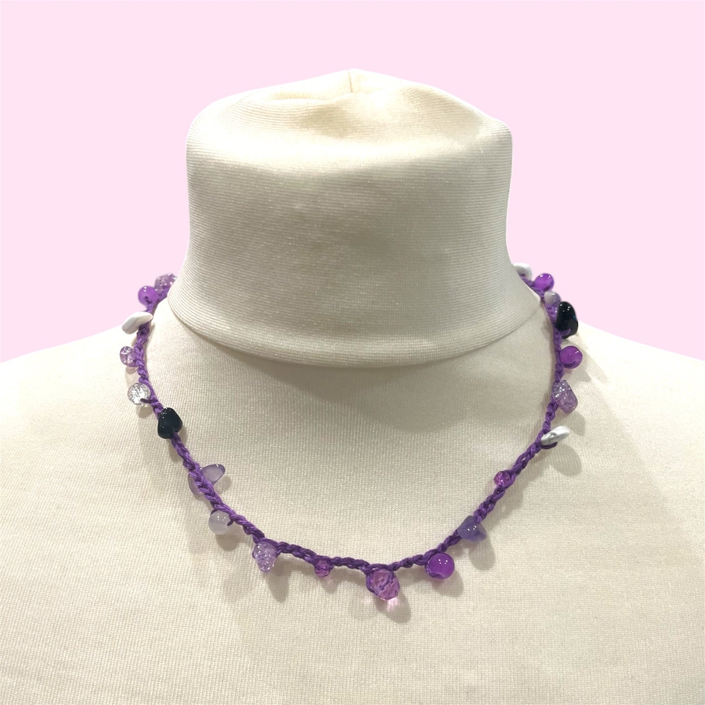 Handmade Crochet Gemstone Necklace - Available in EIHL Ice Hockey Team Colours