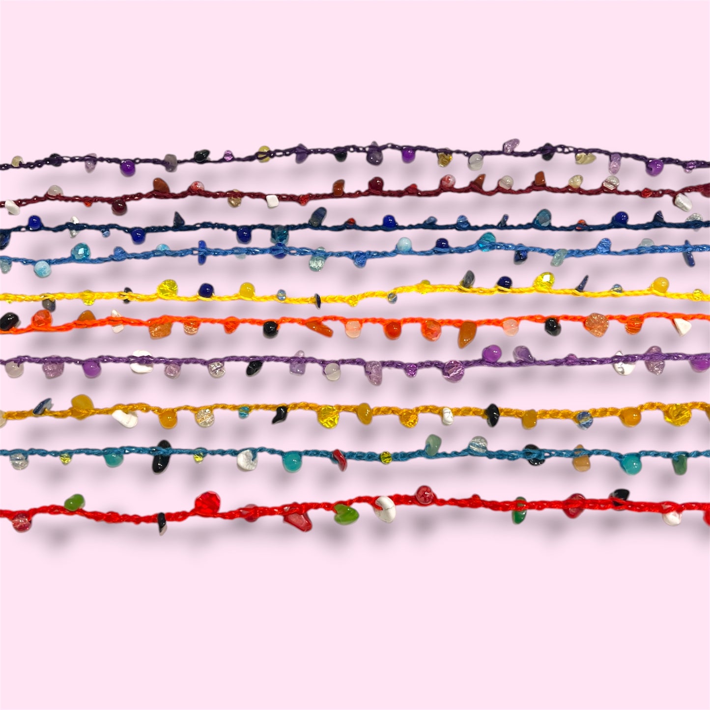 Handmade Crochet Gemstone Necklace - Available in EIHL Ice Hockey Team Colours