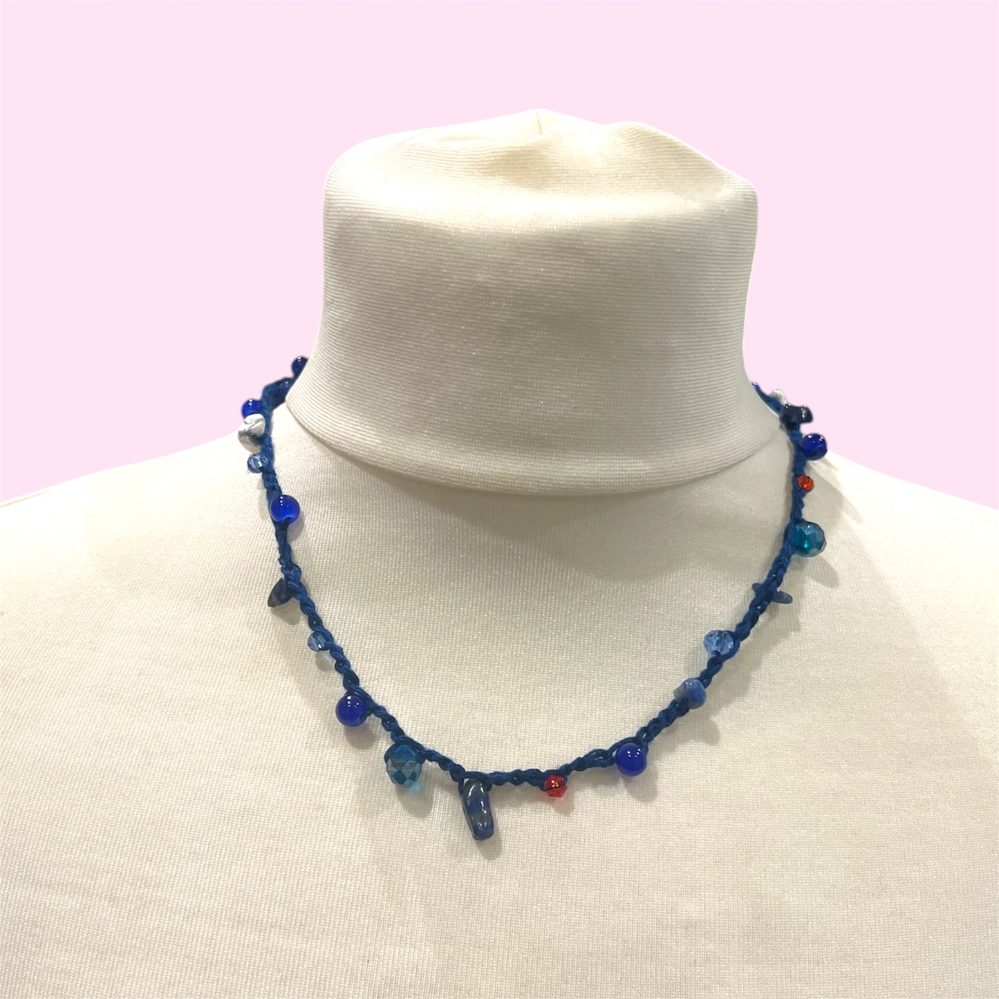 Handmade Crochet Gemstone Necklace - Available in EIHL Ice Hockey Team Colours