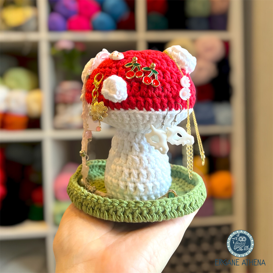 Crocheted Mushroom Jewellery Holder